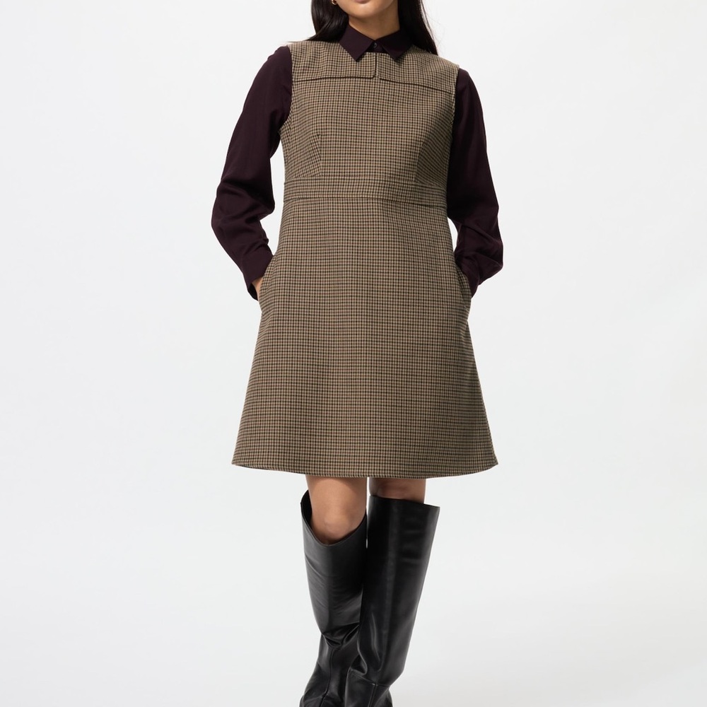 Uniqlo plaid mini dress